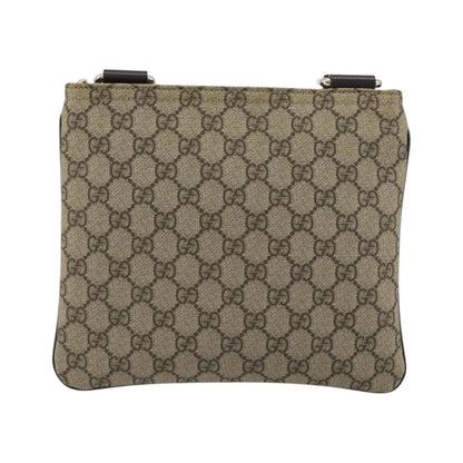 Gucci Zip Top Messenger GG Canvas with Leather, Beige, Canvas, Shoulder Bag