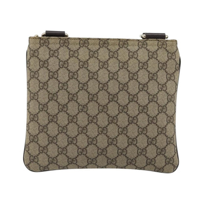 Gucci Zip Top Messenger GG Canvas with Leather, Beige, Canvas, Shoulder Bag