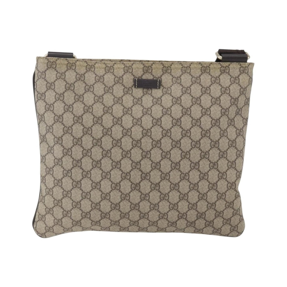 Gucci Zip Top Messenger GG Coated Canvas, Beige, Canvas, Shoulder Bag