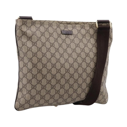 Gucci Zip Top Messenger GG Coated Canvas, Beige, Canvas, Handbag