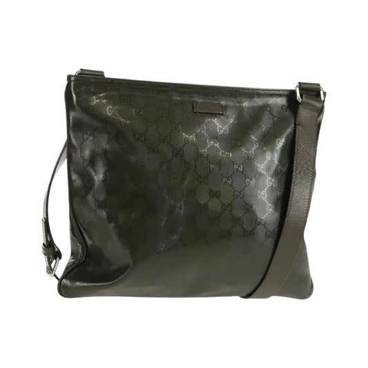 Gucci Zip Top Messenger GG Imprime, Khaki, Canvas, Shoulder Bag