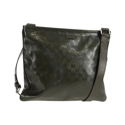 Gucci Zip Top Messenger GG Imprime, Khaki, Canvas, Shoulder Bag