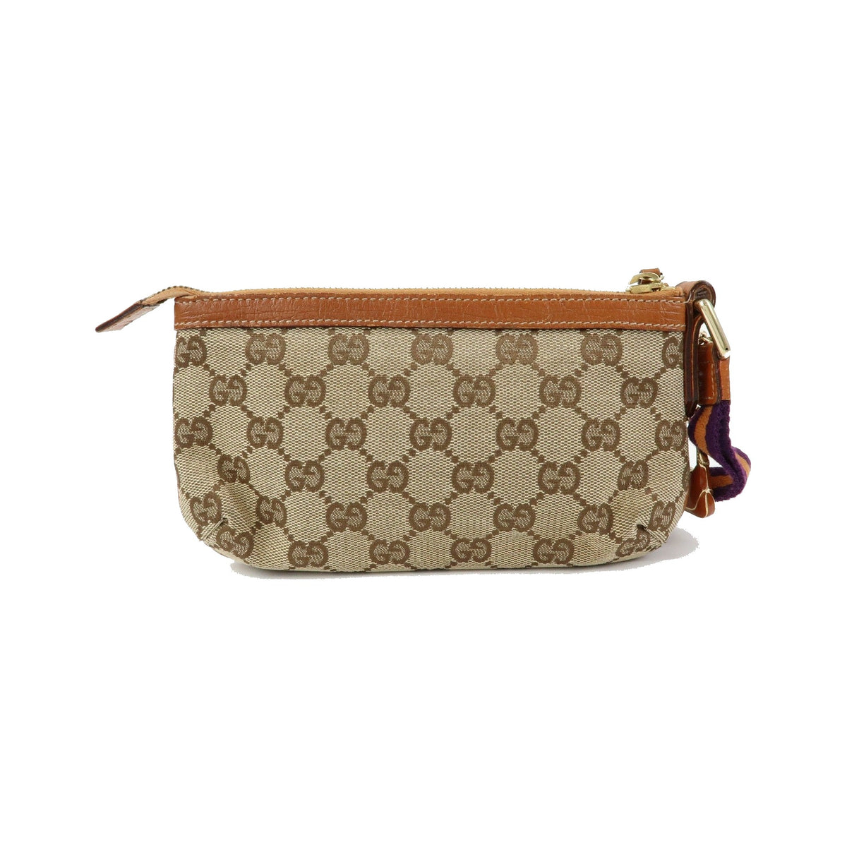 Gucci Zip Wristlet GG Canvas, Beige, Canvas, Clutch
