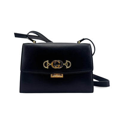 Gucci Zumi Leather, Black, Leather, Shoulder Bag