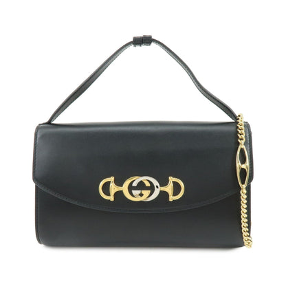 Gucci Zumi Leather, Black, Leather, Shoulder Bag