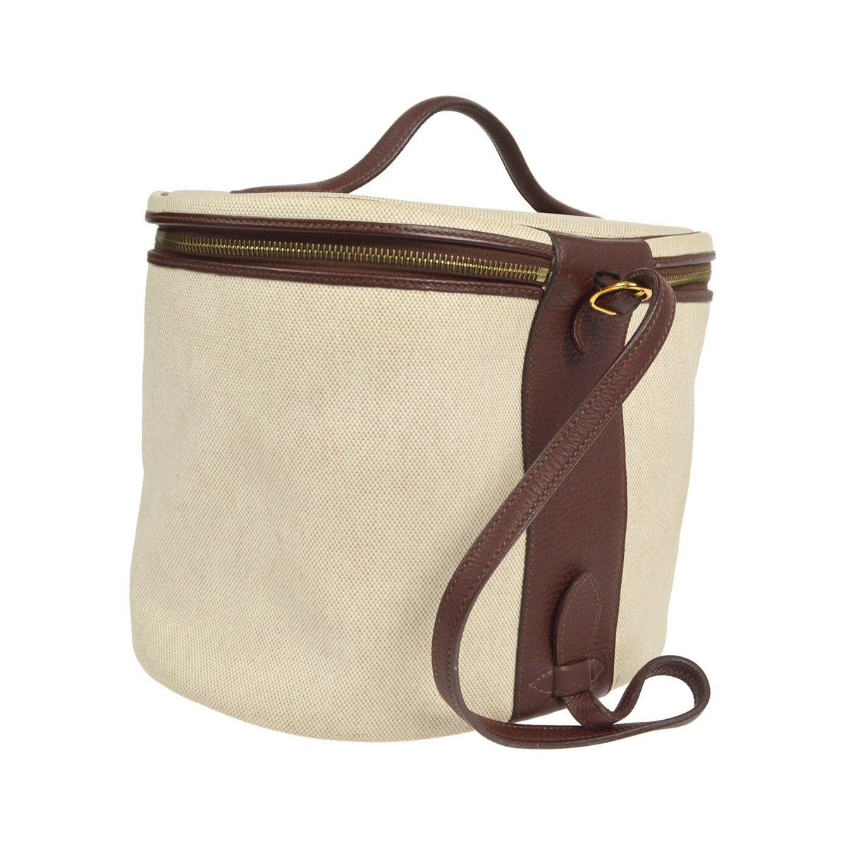 Hermes Acapulco Vanity Toile with Leather, Beige, Canvas, Handbag
