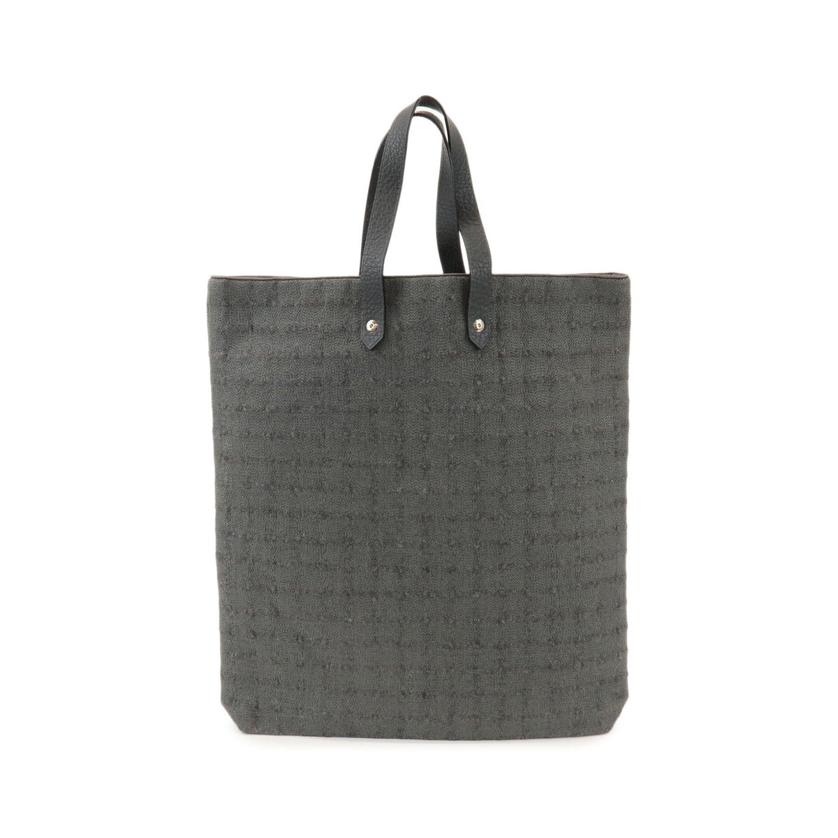 Hermes Ahmedabad Woven Leather and Canvas, Gray, Canvas, Tote Bag