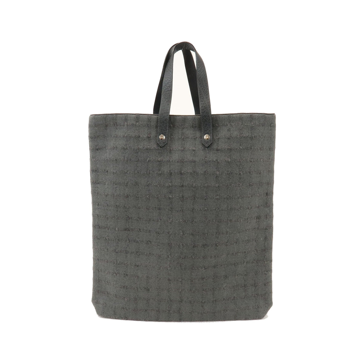 Hermes Ahmedabad Woven Leather and Canvas, Gray, Canvas, Tote Bag
