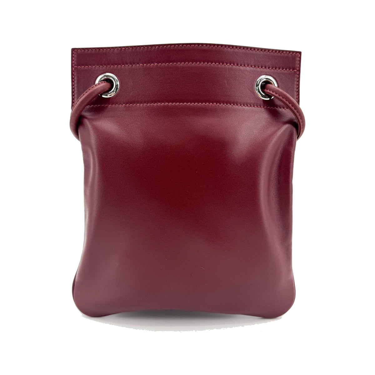 Hermes Aline Milo Lambskin and Swift, Burgundy, Leather, Handbag