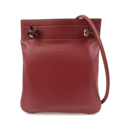 Hermes Aline Milo Lambskin and Swift, Burgundy, Leather, Handbag