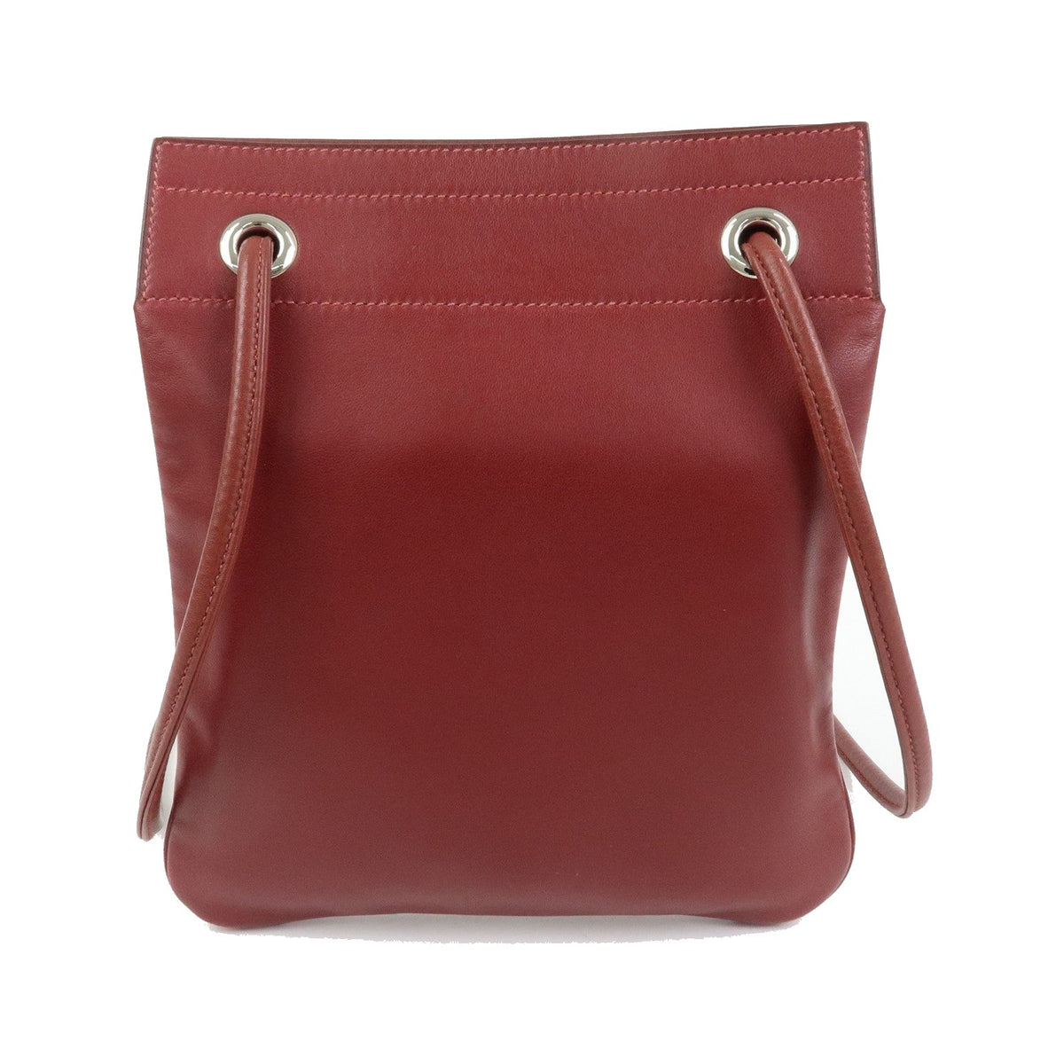 Hermes Aline Milo Lambskin and Swift, Burgundy, Leather, Handbag
