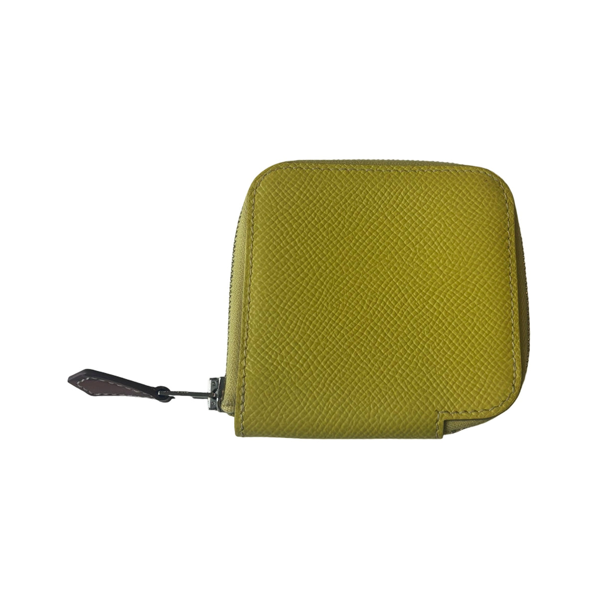 Hermes Azap Silkin Epsom Leather Silk, Yellow, Leather, Wallet