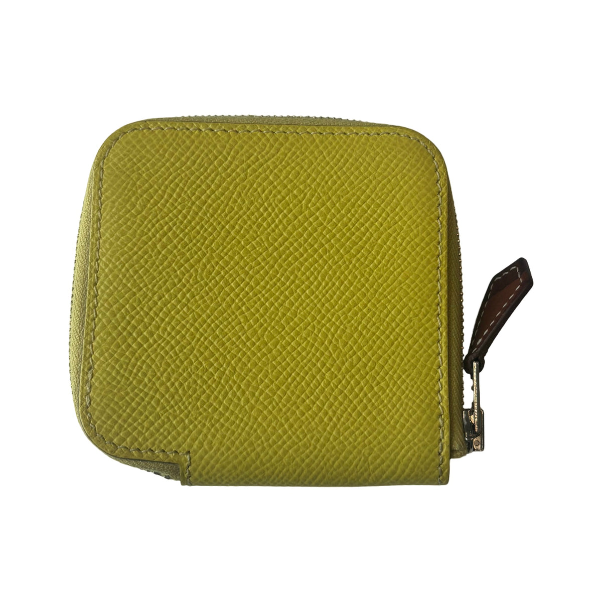 Hermes Azap Silkin Epsom Leather Silk, Yellow, Leather, Wallet