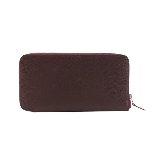 Hermes Azap Zip Around Epsom, Burgundy, Leather, Wallet