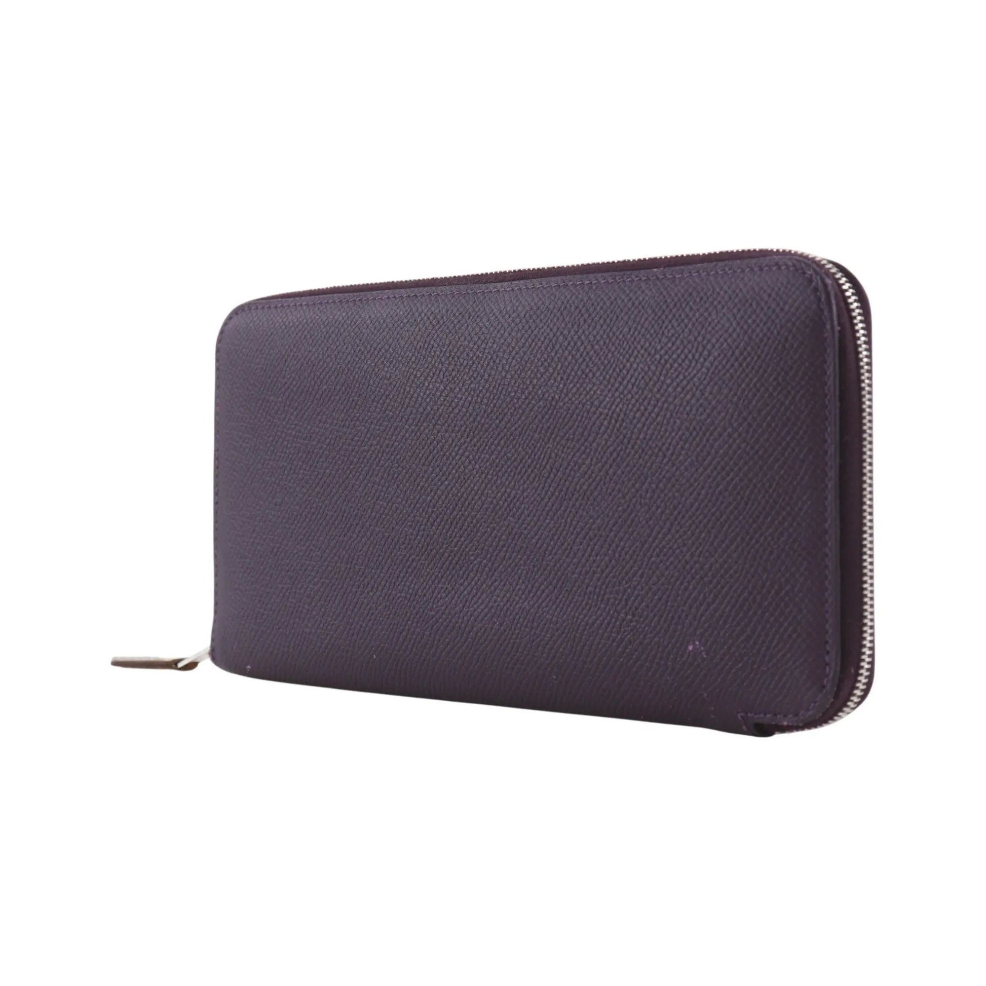 Hermes Azap Zip Around Epsom, Purple, Leather, Wallet