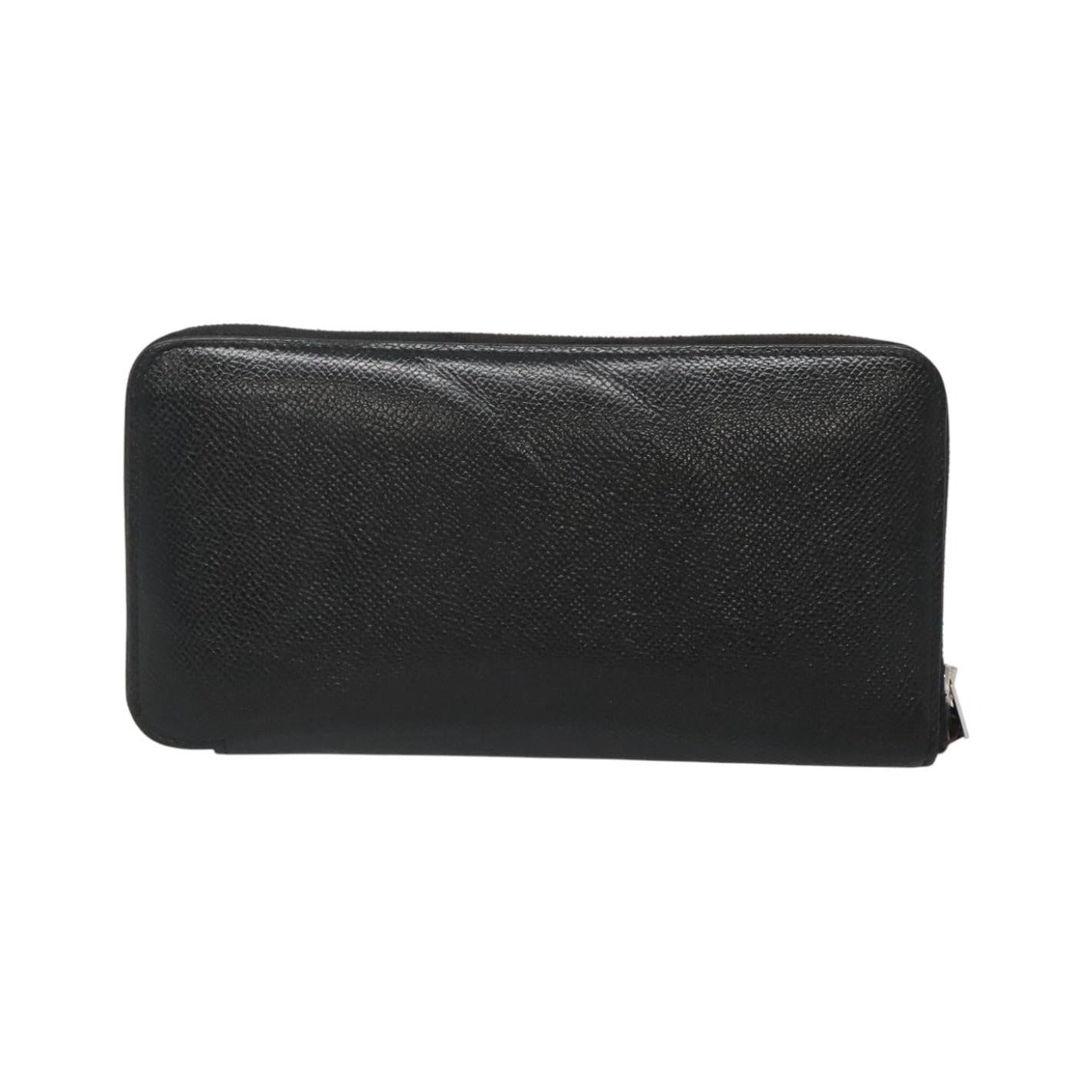 Hermes Azap Zip Around Silk'in Epsom, Black, Leather, Wallet