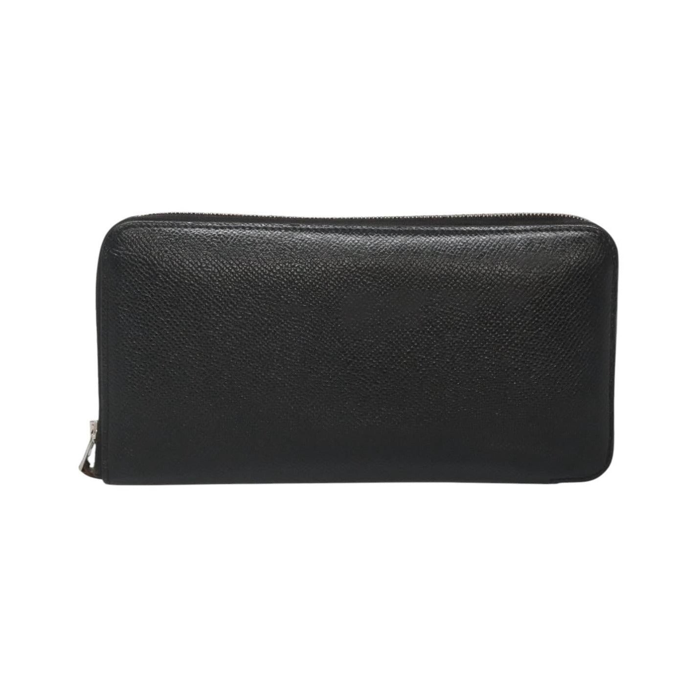Hermes Azap Zip Around Silk'in Epsom, Black, Leather, Wallet