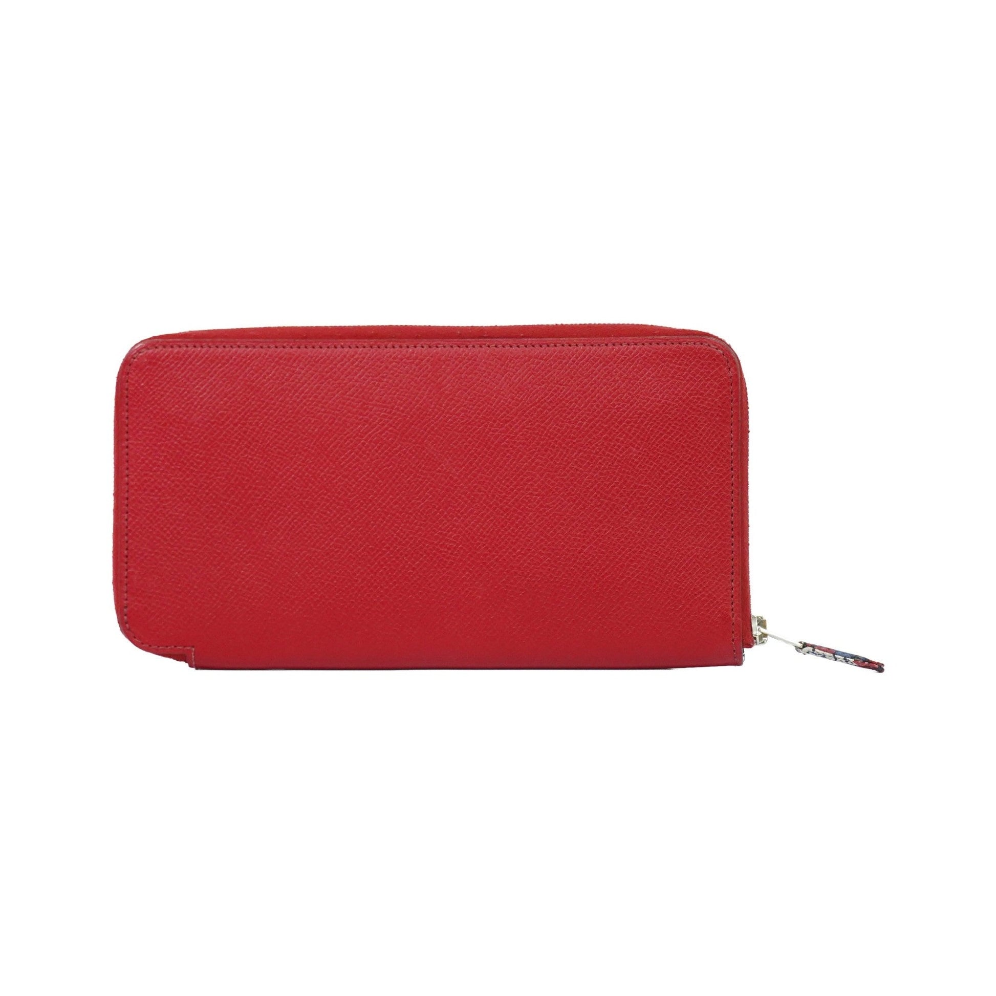 Hermes Azap Zip Around Silk'in Epsom, Red, Leather, Wallet