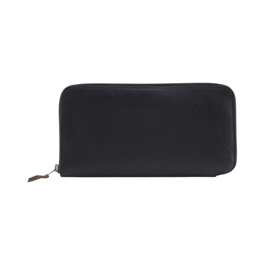 Hermes Azap Zip Around Silk'in Epsom, Black, Leather, Wallet