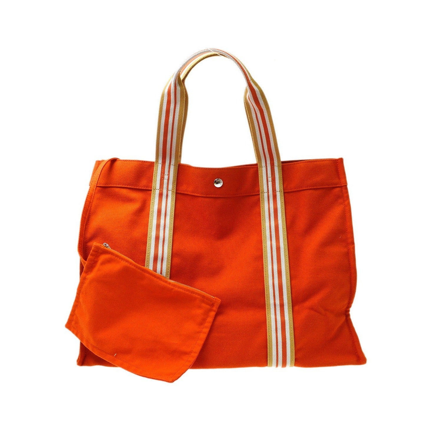 Hermes Beach Tote Cotton, Orange, Cotton, Tote Bag