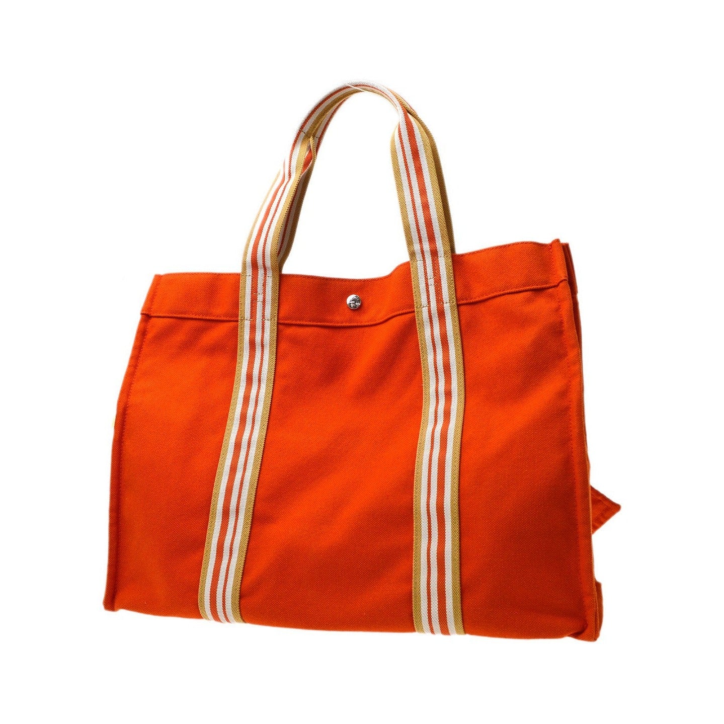 Hermes Beach Tote Cotton, Orange, Cotton, Tote Bag