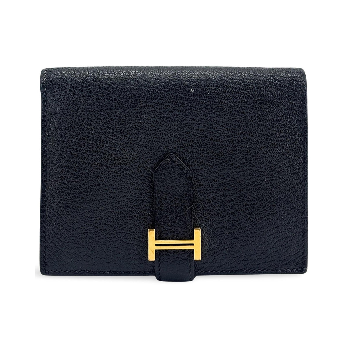 Hermes Bearn Epsom, Black, Leather, Wallet