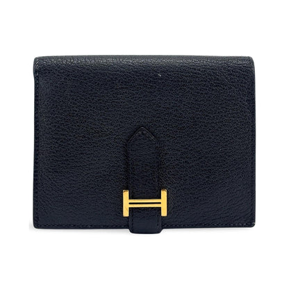 Hermes Bearn Epsom, Black, Leather, Wallet