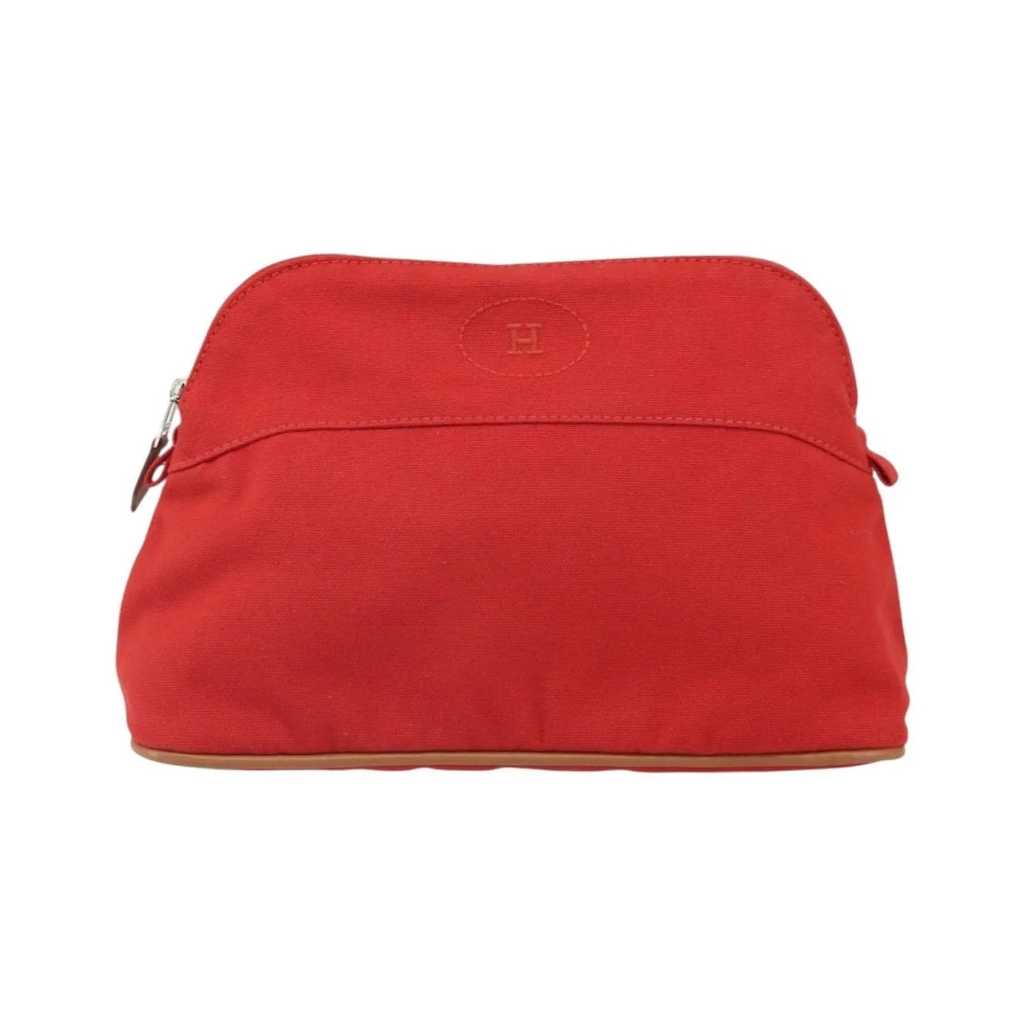 Hermes Bolide Canvas, Red, Canvas, Clutch