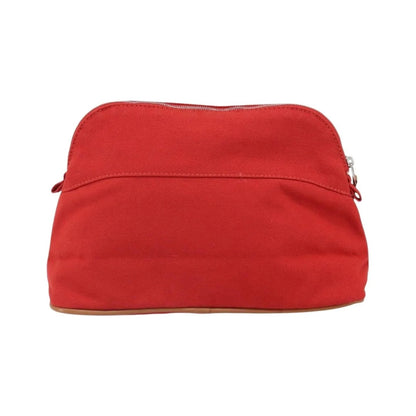 Hermes Bolide Canvas, Red, Canvas, Clutch