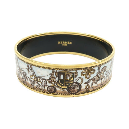 Hermes Caleche Bangle Enamel, Multicolour, Gold Plated, Bracelet