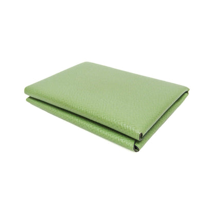 Hermes Calvi Duo Card Holder Epsom, Green, Leather, Card Holder