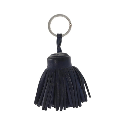 Hermes Carmen Keychain Leather, Navy, Leather, Charm