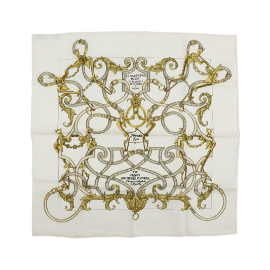Hermes Carré 40 Silk, White, Silk, Scarf