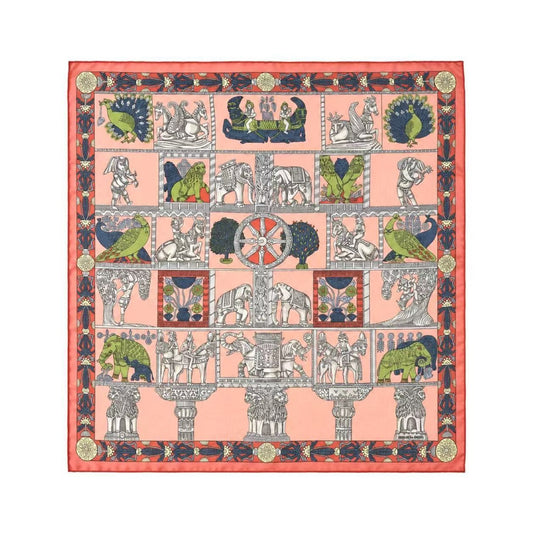 Hermes Carré 40 TORANA 40, Pink, Silk, Scarf