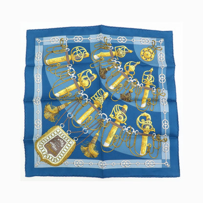 Hermes Carré 42 Silk, Blue, Silk, Scarf