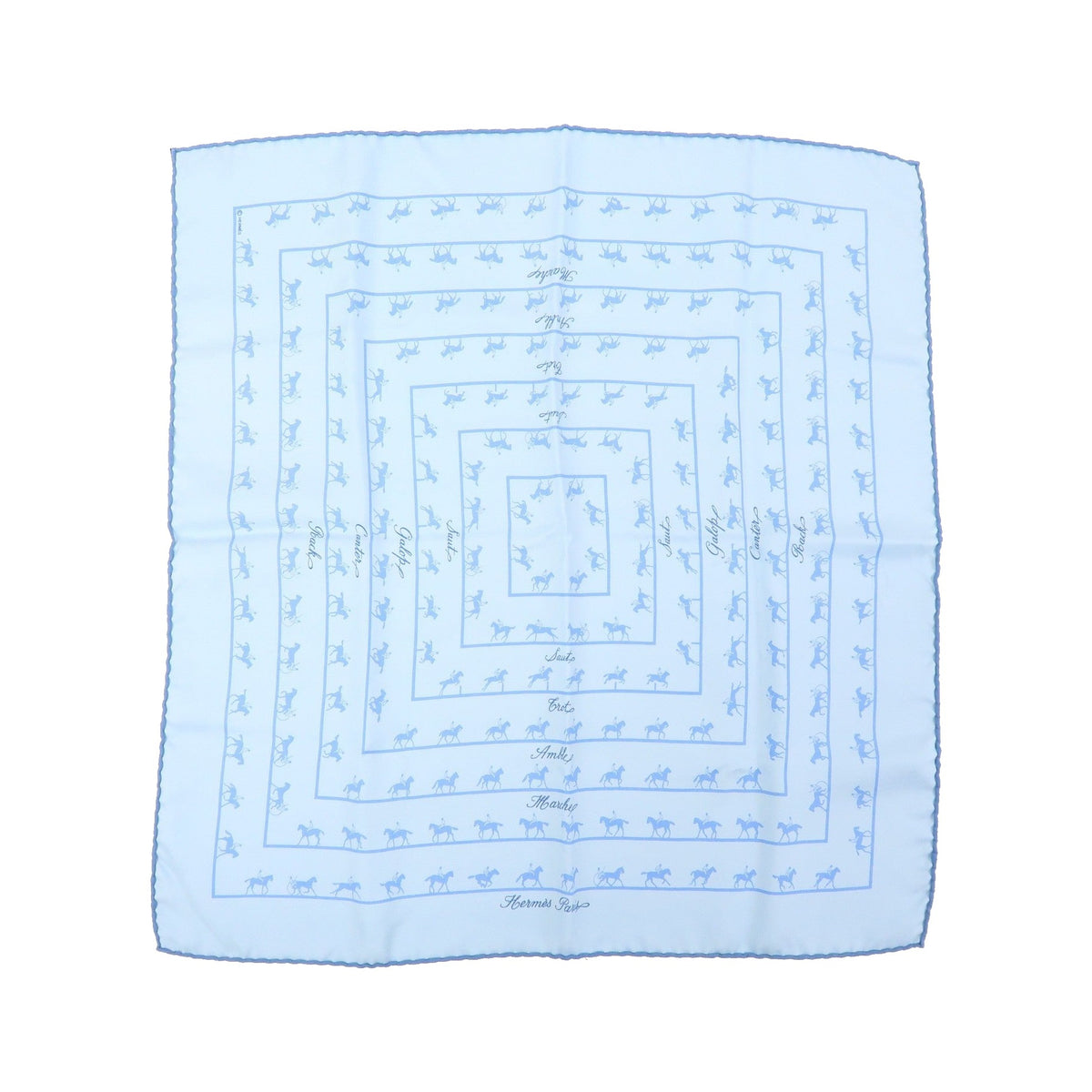 Hermes Carré 42 Silk, Blue, Silk, Scarf