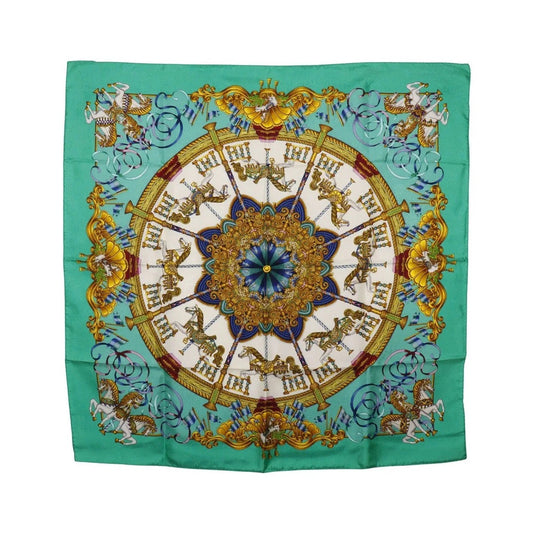 Hermes Carré 90 Silk multicolor, Green, Silk, Scarf