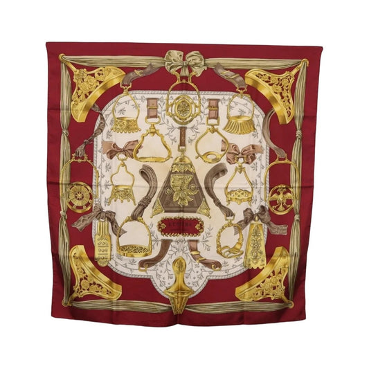 Hermes Carré 90 Silk multicolor, Burgundy, Silk, Scarf