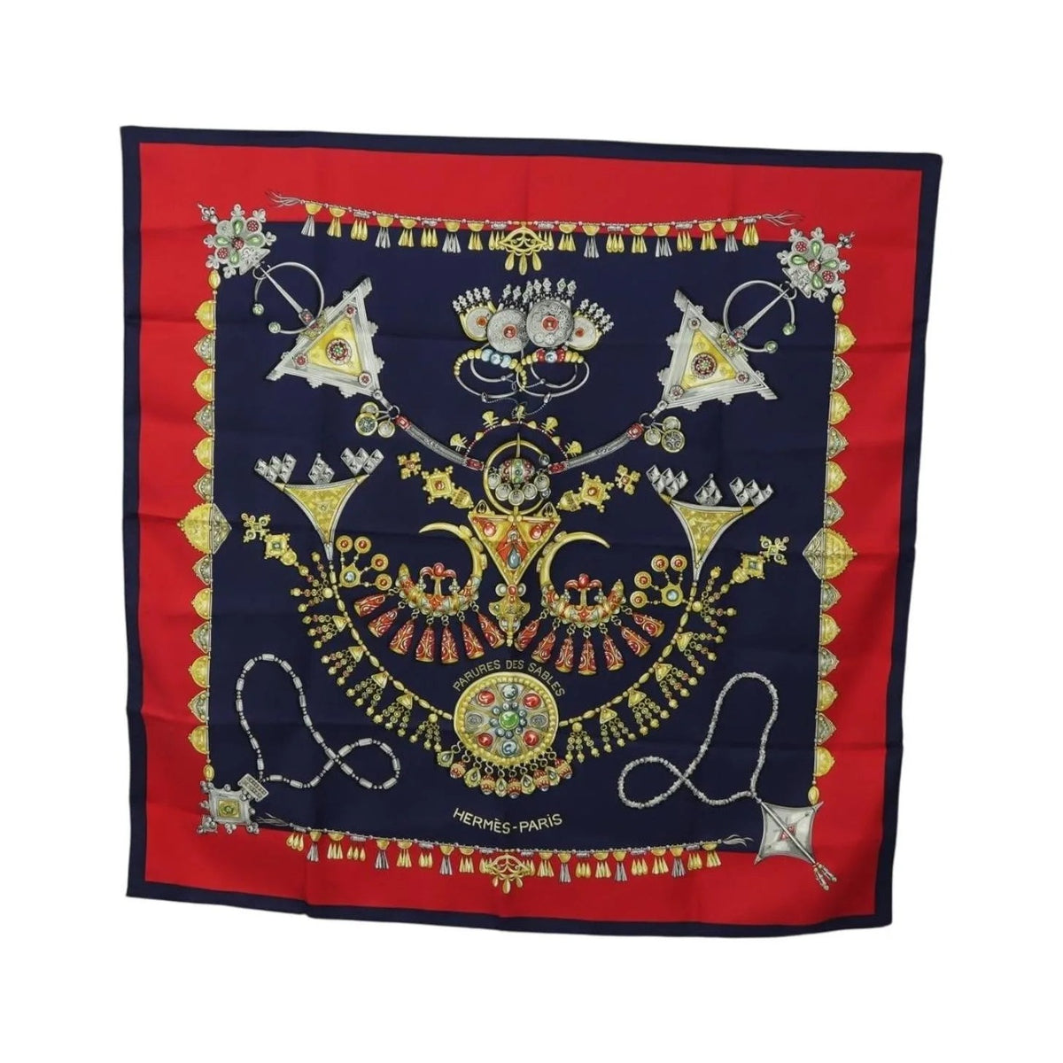 Hermes Carré 90 Silk multicolor, Navy, Silk, Scarf