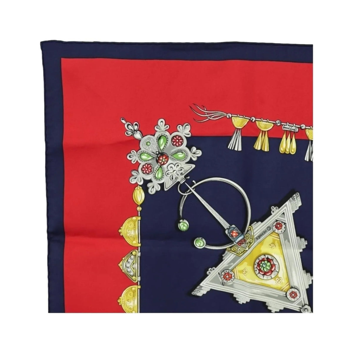 Hermes Carré 90 Silk multicolor, Navy, Silk, Scarf