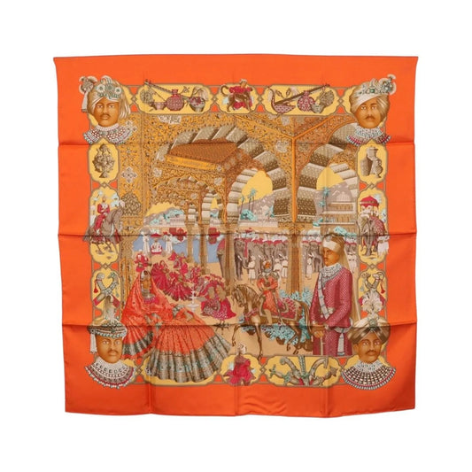 Hermes Carré 90 Silk multicolor, Orange, Silk, Scarf