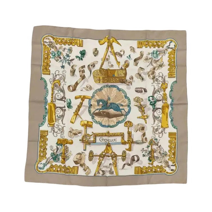 Hermes Carré 90 Silk multicolor, Multicolour, Silk, Scarf