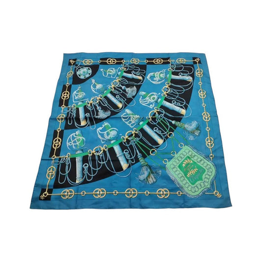 Hermes Carré 90 Silk multicolor, Blue, Cotton, Scarf