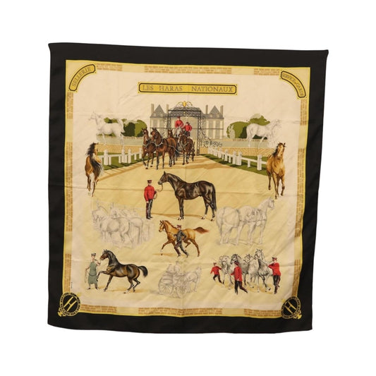 Hermes Carré 90 Silk multicolor, Black, Silk, Scarf
