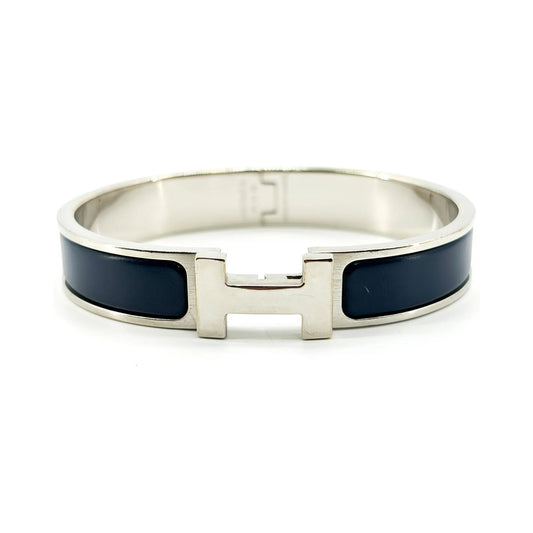 Hermes Clic H Enamel, Navy, Metal, Bracelet