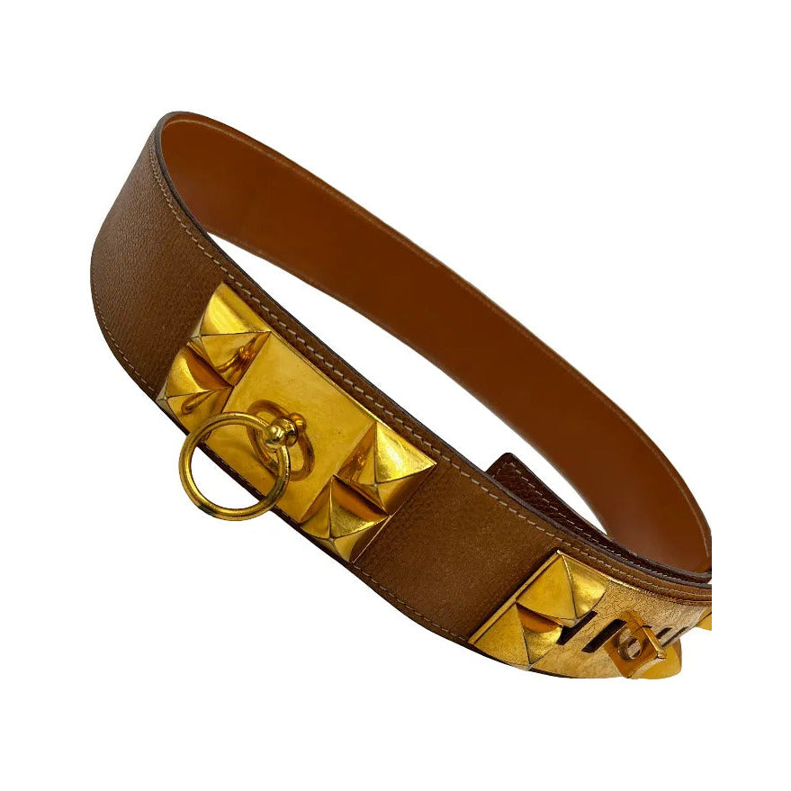 Hermes Collier de Chien Belt Leather, Brown, Leather, Belt