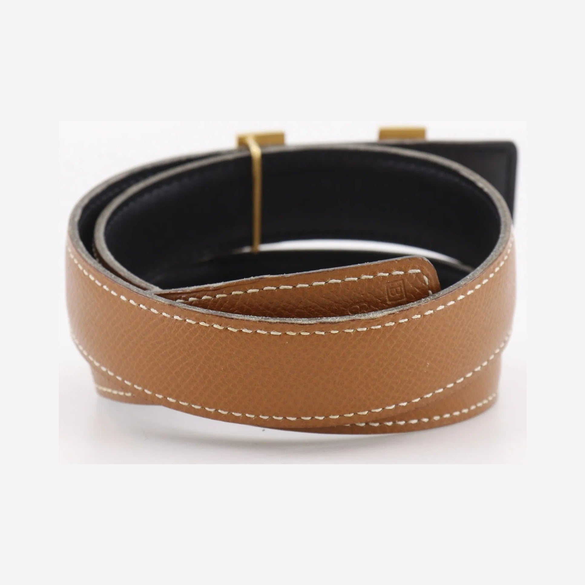 Hermes Constance Reversible Belt Leather, Brown, Leather, Belt