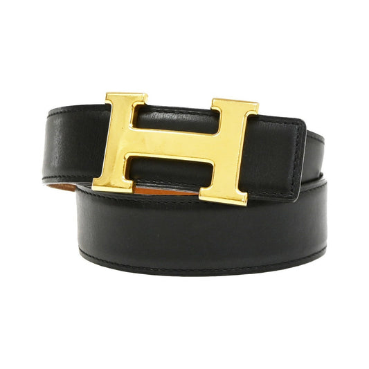 Hermes Constance Reversible Belt Leather, Black, Leather, Belt