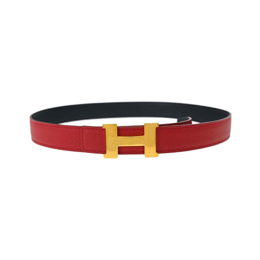Hermes Constance Reversible Belt Leather, Red, Leather, Belt