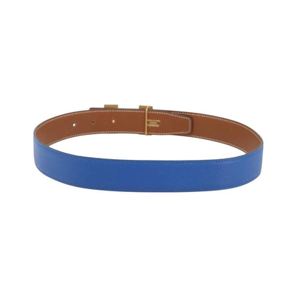 Hermes Constance Reversible Belt Leather, Blue, Leather, Belt